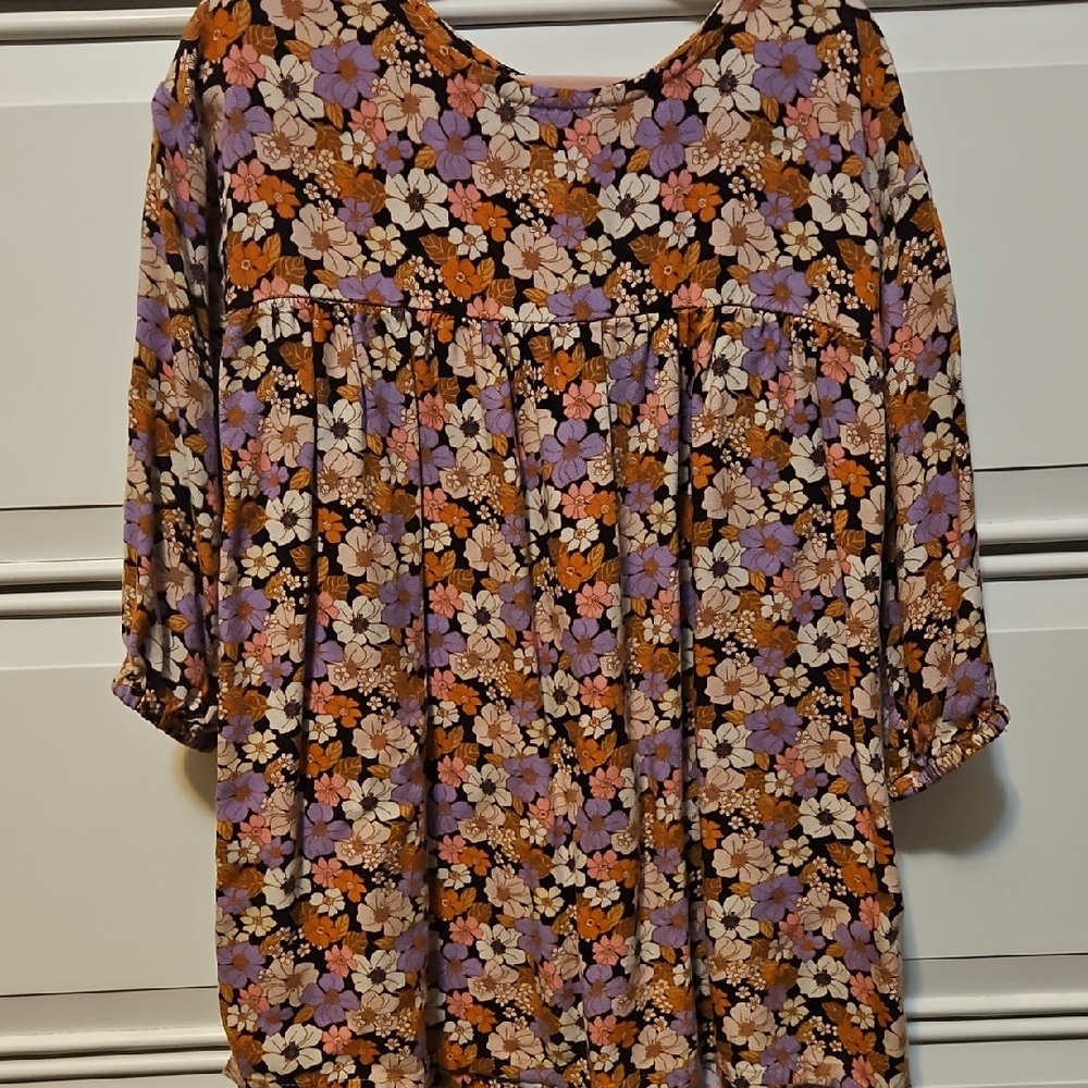 H&M Kids Floral Blouse - Purple, Orange, Black